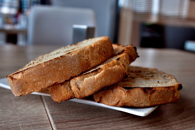 sourdough bread  toasting in toaster