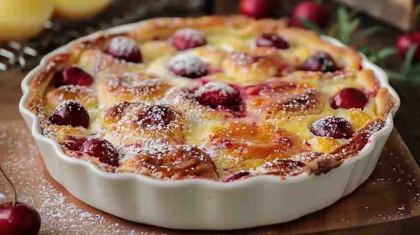 CLAFOUTIS FRENCH DESSERT WITH CHERRIES