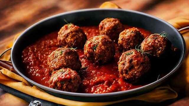 COOKED MEATBALLS WITH TOMATO SAUCE