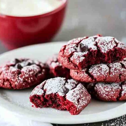 RED VELVET CRINKLE COOKIES