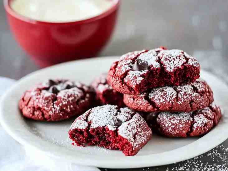 RED VELVET CRINKLE COOKIES